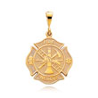 14K Yellow Gold Fire Rescue Medal Charm