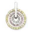 Sterling Silver Yellow & Pink CZ Pendant
