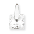 Sterling Silver CZ Square Pendant