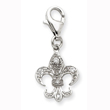 Sterling Silver CZ Fluer de lis Charm