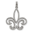 Sterling Silver CZ Fleur-de-lis Pendant