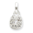 Sterling Silver CZ Lock Pendant