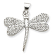 Sterling Silver With  Swarovski Crystal Dragonfly Charm