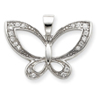 Sterling Silver CZ Butterfly Pendant