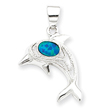 Sterling Silver Blue Opal Dolphin Pendant