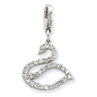 Sterling Silver CZ Swan Charm