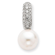 Sterling Silver CZ With Cultured Pearl Pendant