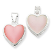 Sterling Silver Reversible Heart Mother Of Pearl Pendant