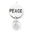 Sterling Silver Peace Sign CZ Pendant