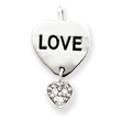 Sterling Silver Love CZ Heart Pendant