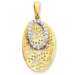 Sterling Silver Vermeil Oval CZ Pendant