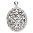 Sterling Silver CZ Locket Pendant
