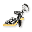 Sterling Silver Yellow Enamel & Marcasite Shoe Charm