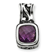 Sterling Silver Antiqued Amethyst Pendant