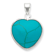Sterling Silver Heart Turquoise Pendant