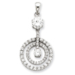 Sterling Silver CZ Chain Slide Pendant