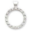 Sterling Silver CZ Circle Chain Slide Pendant