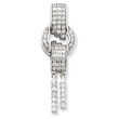 Sterling Silver CZ Chain Slide Pendant
