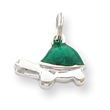 Sterling Silver Green Enameled Turtle