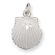 Sterling Silver Brushed Finish Diamond Cut Shell