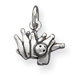 Sterling Silver Antique Bowling Ball And Pins Charm