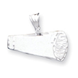 Sterling Silver Satin Finish Diamond Cut Megaphone Pendant