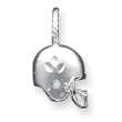 Sterling Silver Satin Diamond Cut Football Helmet Charm