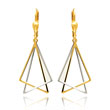 14K Two-Tone Gold Leverback Drop Earrings