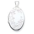 Sterling Silver Floral Oval Locket