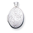 Sterling Silver Scroll Oval Locket