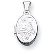 Sterling Silver Butterfly Oval Locket