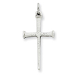 Sterling Silver Antiqued Nail Cross Pendant