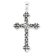 Sterling Silver Antiqued Thorn Cross Pendant