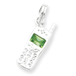 Sterling Silver Green CZ Cellphone Charm