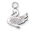 Sterling Silver Swan With  CZ Charm