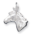 Sterling Silver Diamond Cut Horse Head Pendant