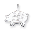 Sterling Silver Diamond Cut Pig Pendant