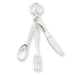 Sterling Silver Fork, Knive, And Spoon Charm