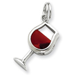 Sterling Silver Red CZ Wine Glass Charm