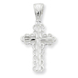 Sterling Silver Budded Cross Pendant