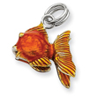 Sterling Silver Enamel Goldfish Charm