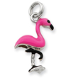 Sterling Silver Enamel Flamingo Charm