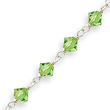 Sterling Silver Green Crystal Bracelet