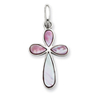Sterling Silver Pink Mother of Pearl Cross Pendant