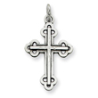 Sterling Silver Antiqued Budded Cross Charm