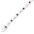 Sterling Silver Garnet & CZ Bracelet