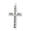 Sterling Silver Laser Designed Cross Pendant