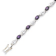 Sterling Silver Purple & Clear CZ Bracelet