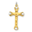 Sterling Silver 18K Gold Plated Crucifix Pendant