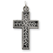 Sterling Silver Antiqued Thorn Cross Charm